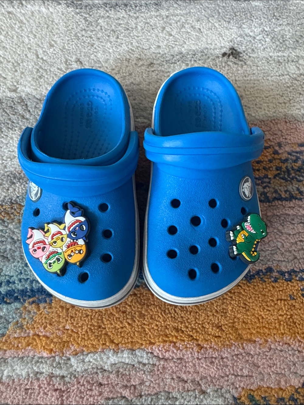 Kids Blue Slip-On Clog Shoes with Character Charms